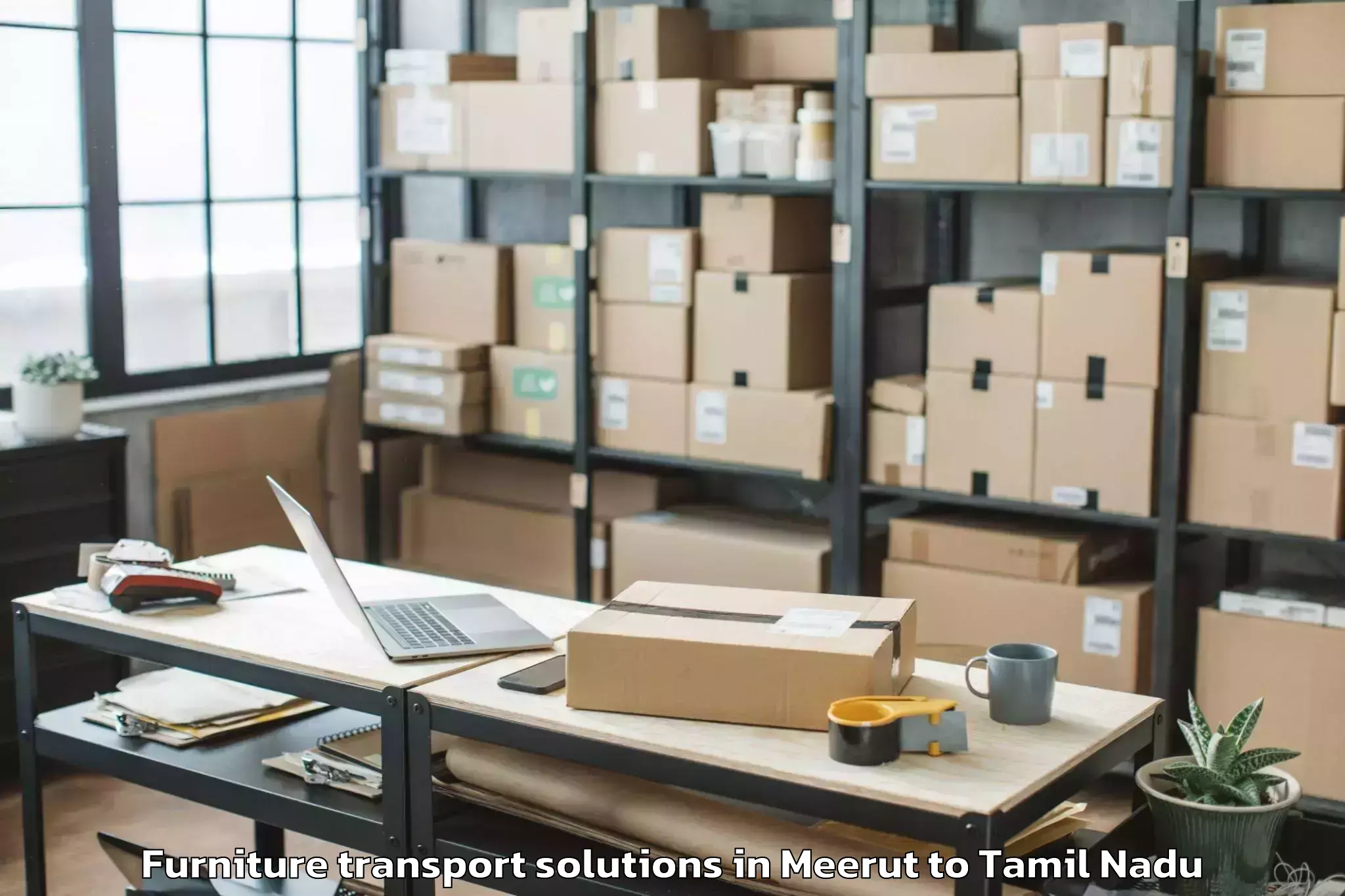 Trusted Meerut to Arakkonam Furniture Transport Solutions